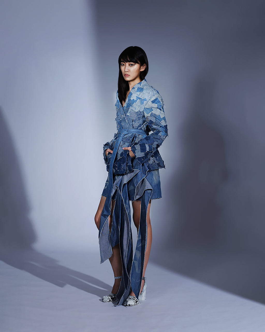 Upcycle Ombré  Denim Jacket
