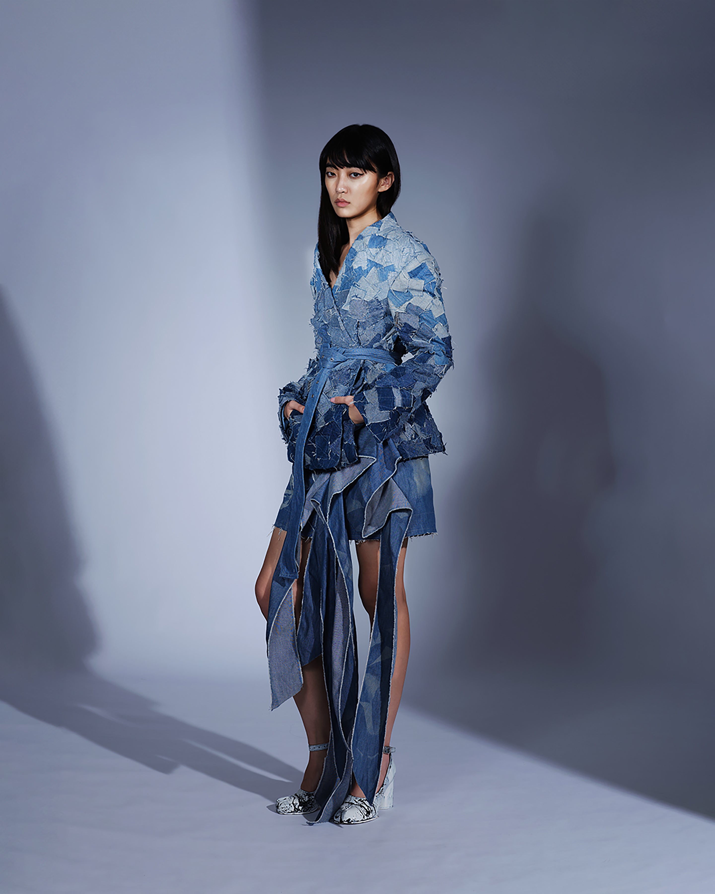 Upcycle Ombré  Denim Jacket