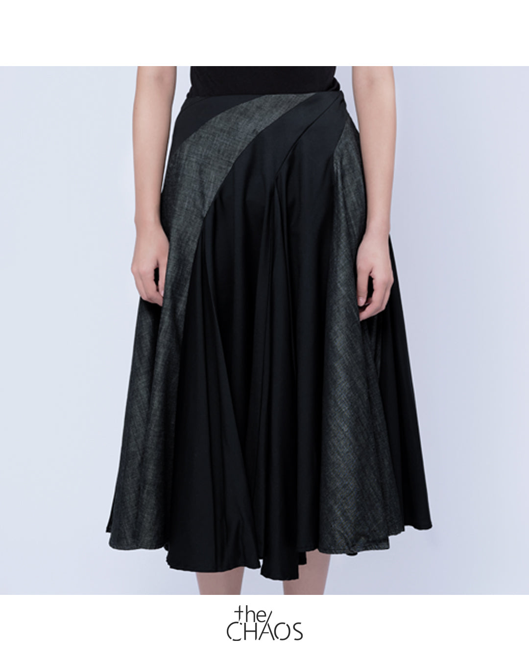 'Fluidity At Rest’ Inspired Fabric Combo Flare Twist Skirt