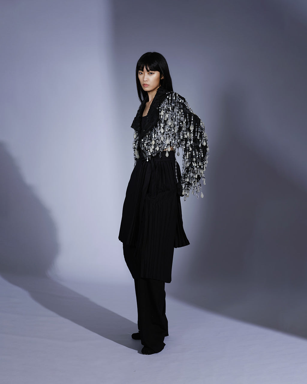 Angle Sleeves Beaded Jacket