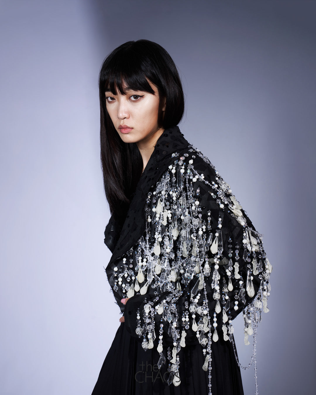 Angle Sleeves Beaded Jacket