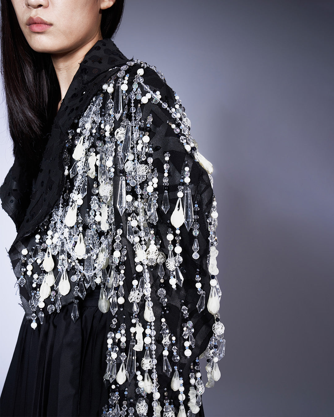 Angle Sleeves Beaded Jacket